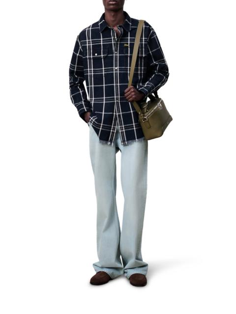 Dior BLUE COTTON CHAMBRAY CHECKED SHIRT JACKET