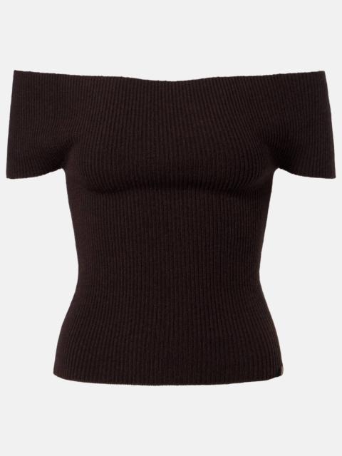 extreme cashmere N°381 Libra cashmere-blend top