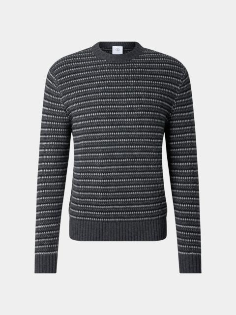 BOGNER Apollo Cashmere Sweater in Anthracite/Light Gray