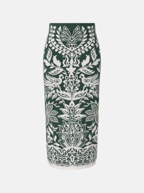 FARM RIO Miranda intarsia knitted midi skirt