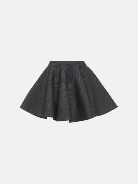 Alaïa Ribbed-knit wool-blend miniskirt
