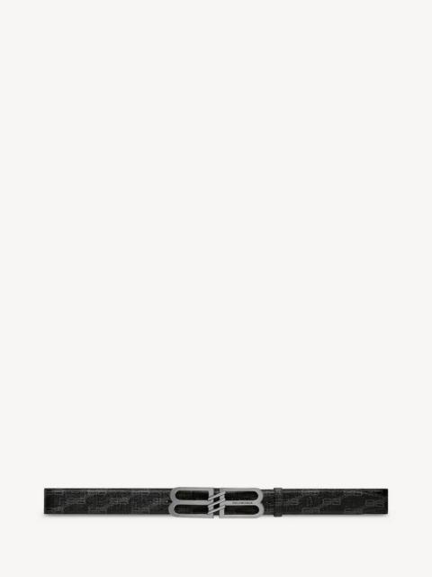 BALENCIAGA Men's Bb Signature Belt 40mm Bb Monogram Coated Canvas in Black
