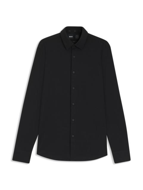 BOSS SLIM-FIT SHIRT IN PERFORMANCE-STRETCH COTTON-BLEND JERSEY