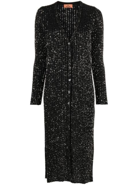 Missoni metallic-threading long-line cardigan
