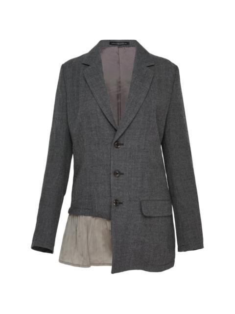 Y's ruffled-trim asymmetric blazer