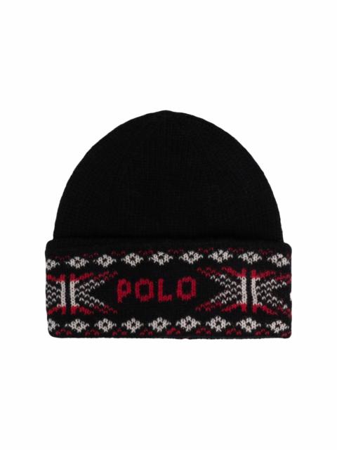 Polo Ralph Lauren logo-knit wool-blend beanie