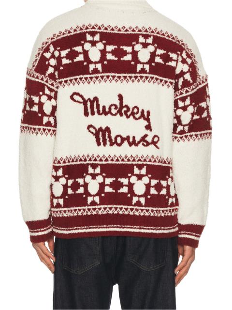 Barefoot Dreams Disney Mickey Fair Isle Zip Sweater