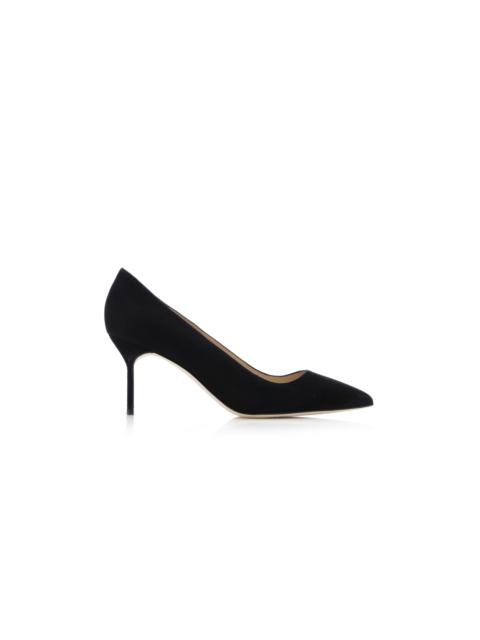 Manolo Blahnik Black Suede Pointed Toe Pumps