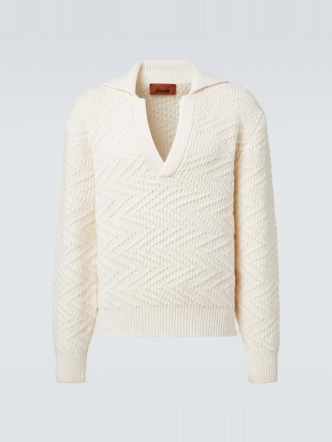 Missoni Zigzag wool-blend polo sweater