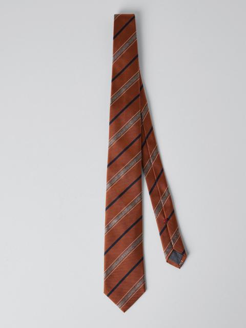 Brunello Cucinelli Silk textured stripe tie