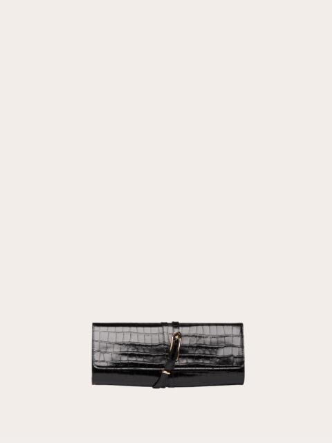 Liffner BELTED CLUTCH BLACK CROC