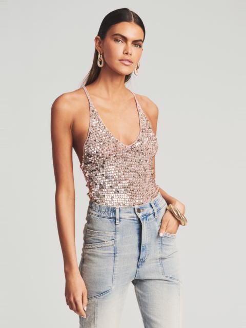 RETROFÊTE MOLLY SEQUIN CROCHET TOP