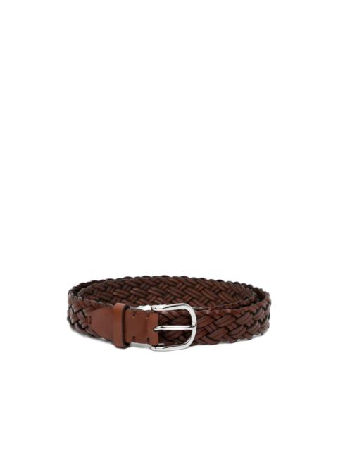 Brioni woven leather belt