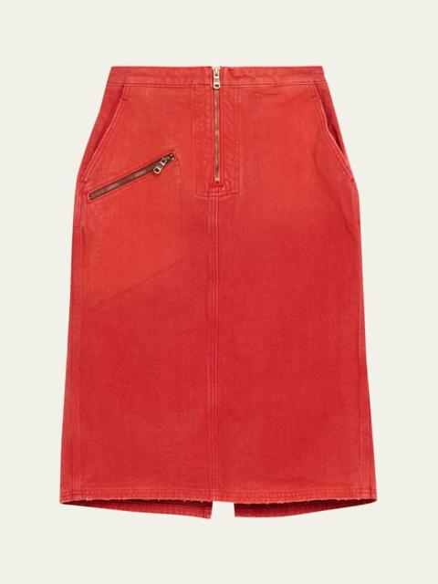 WILLY CHAVARRIA Workwear Zipped Denim Skirt