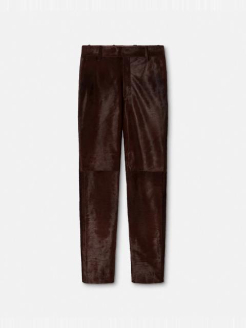 Pony-Effect Leather Pants