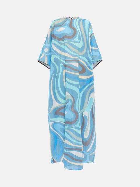 Printed cotton kaftan maxi dress