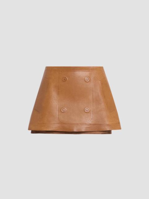 Maison Margiela Women's Fusion Leather Mini Skirt - Tobacco