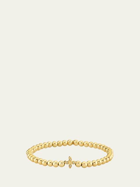 14K Yellow Gold Small Marquis Eye Bead Bracelet