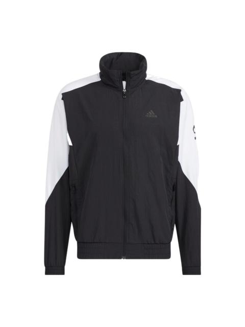 adidas adidas Brandlove Woven Block Jacket 'Black White' HE7428