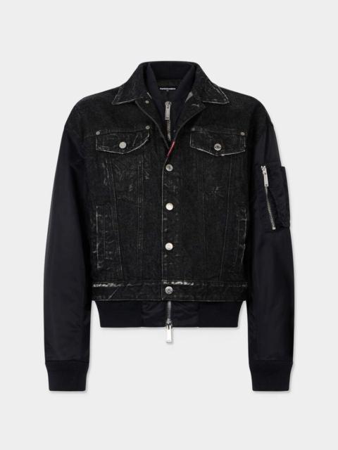 DSQUARED2 BLACK AVIATOR HYBRID JEAN JACKET