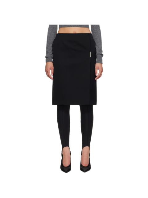 MUGLER Black Wrap Midi Skirt