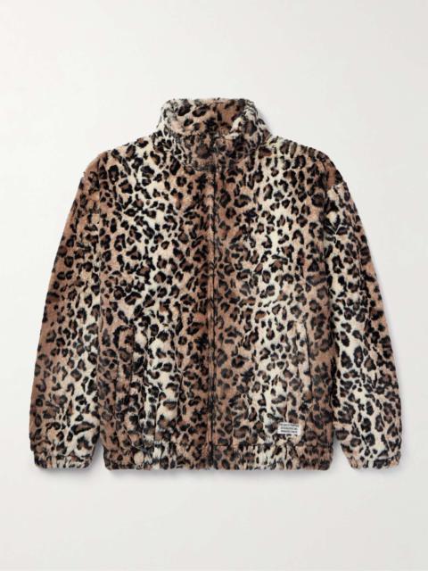 WACKO MARIA Leopard-Print Faux Fur Zip-Up Track Jacket