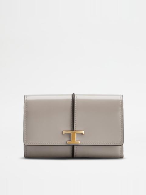 Tod's T TIMELESS WALLET IN LEATHER - GREY