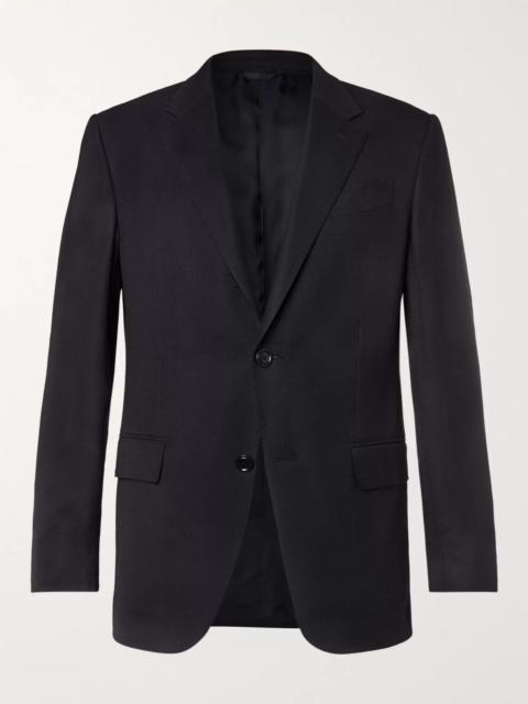ZEGNA Navy 10-Pocket Stretch Wool and Silk-Blend Blazer