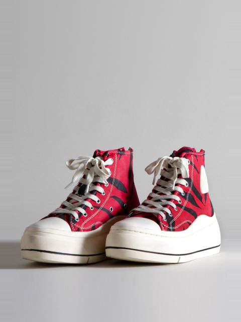 R13 Kurt High Top Sneaker - Red and Black Zebra | R13 Denim Official Site