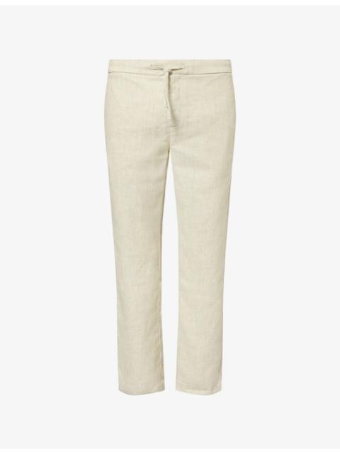 FRESCOBOL CARIOCA Oscar Tapered-Leg Linen and Cotton-Blend Trousers