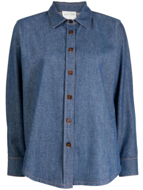 forte_forte spread-collar chambray shirt