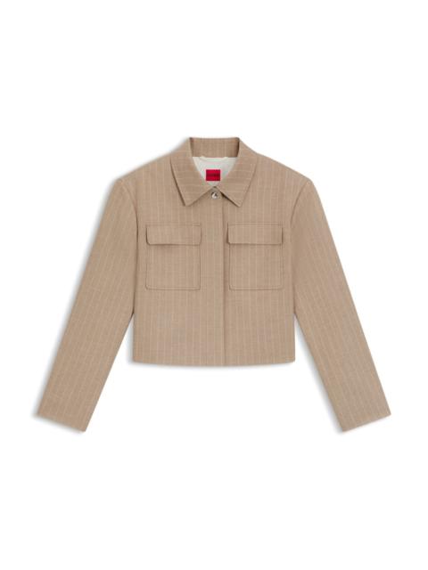 HUGO RELAXED-FIT BLAZER IN PINSTRIPE FLANNEL