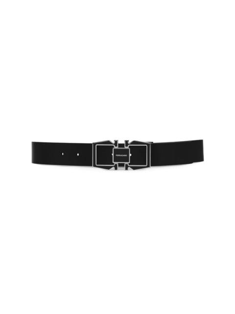 Gancini-buckle revesible leather belt