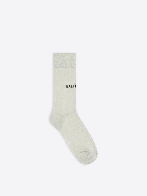 BALENCIAGA Women's Lurex Classic Socks in Silver