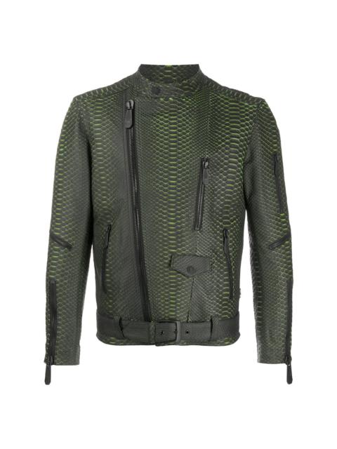 PHILIPP PLEIN belted biker jacket