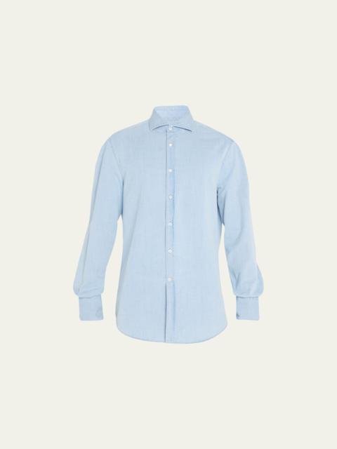 Brunello Cucinelli Men's Denim Sport Shirt