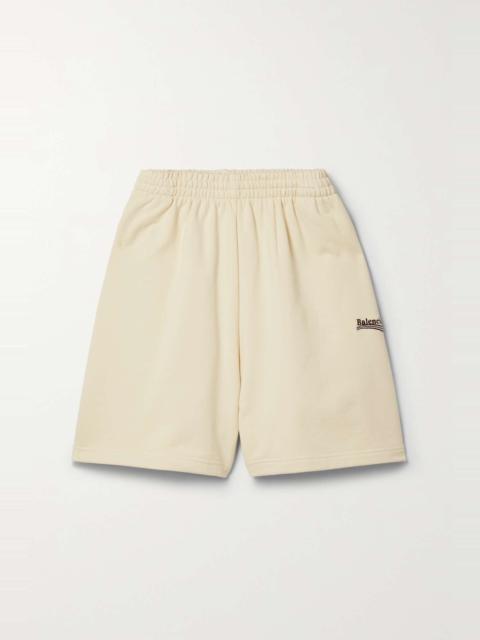 BALENCIAGA Embroidered cotton-jersey shorts