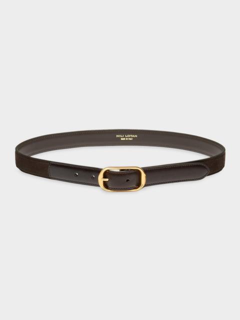 NILI LOTAN Wide Calfskin Leather Belt