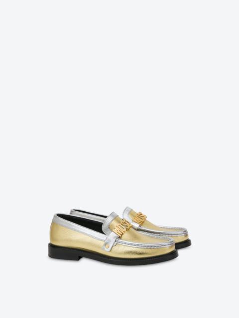 Moschino MOSCHINO COLLEGE TWO-TONE LAMINATED LOAFERS
