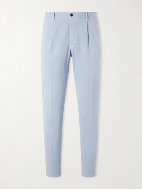 SLOWEAR Tapered Pleated Cotton-Blend Gabardine Trousers