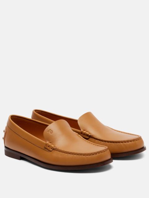 Studded leather loafers