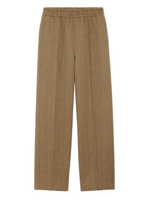 AMI Paris herringbone elasticated wool trousers