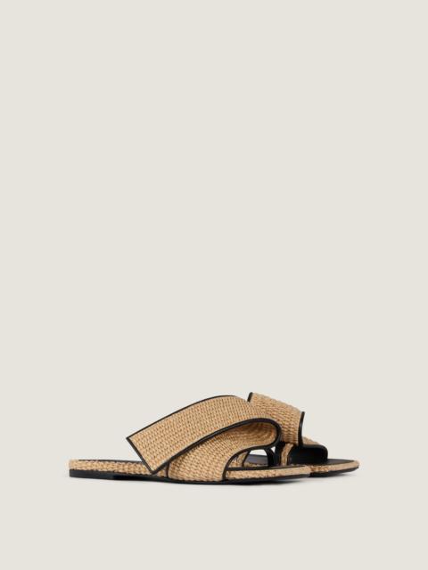 Givenchy SLICED SQUARE RAFFIA-EFFECT FLAT MULES