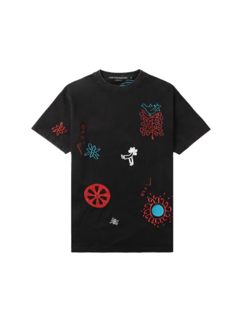 embroidered cotton T-shirt