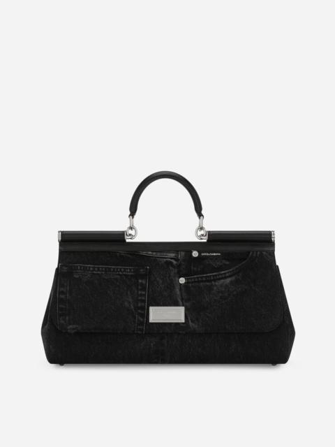 Dolce & Gabbana Sicily bag in calfskin and patchwork denim
