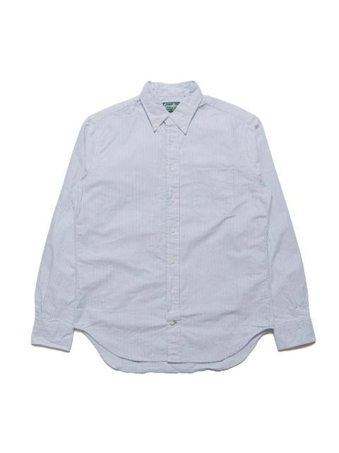 Gitman Vintage Blue Stripe Linen Long Sleeve Shirt