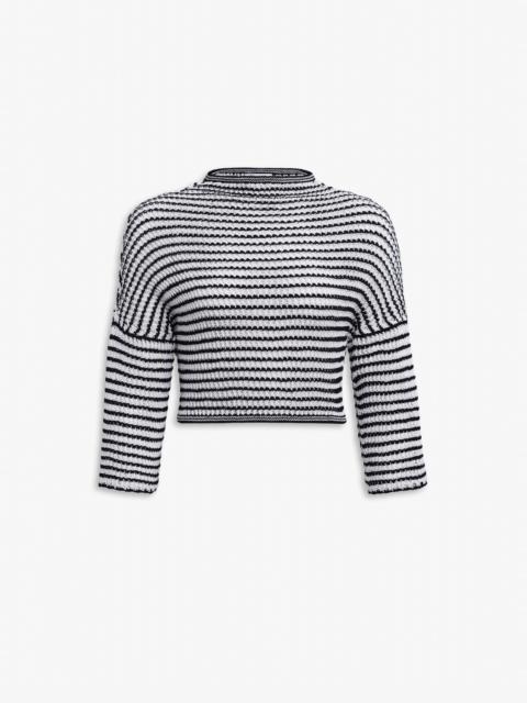 Alaïa STRIPED KNIT CROCHET TOP