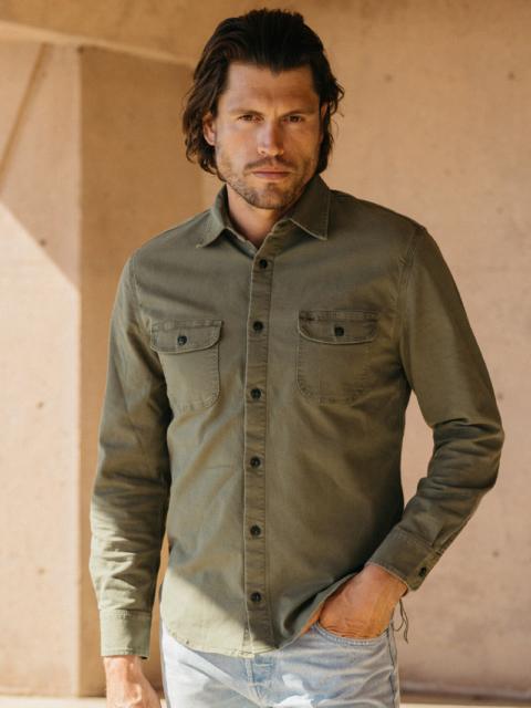 HIROSHI KATO The Brace Stretch Oxford - Pigment Dark Green