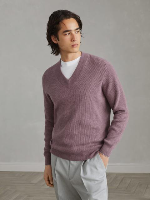 Cashmere English rib sweater
