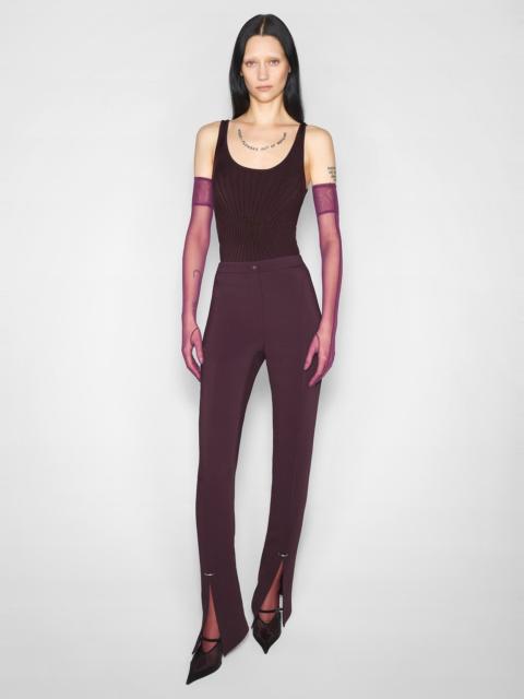 MUGLER burgundy pierced pants